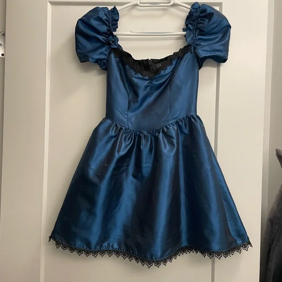 Dresses | Dolls Kill Widow Mini Dress Blue And Black | Poshmark